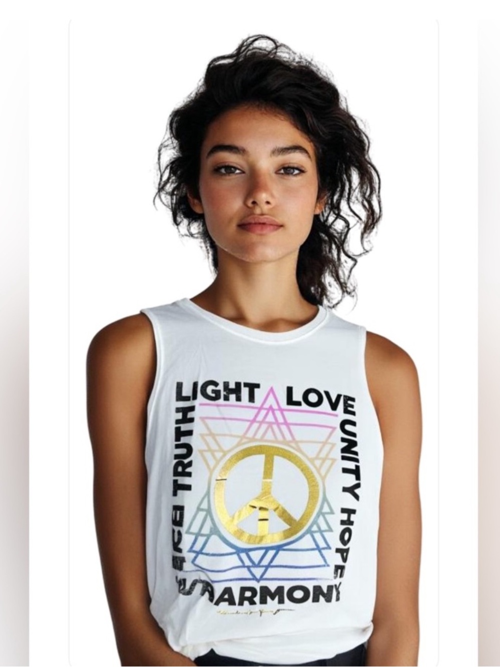 Spiritual Gangster || NWT Light Love
Unity Hope Peace Truth Harmony Tank (S)